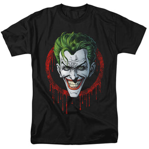 AN OFFCIALLY LICENSED BATMAN JOKER DRIP MEN'S REGULAR FIT T-SHIRT BLACK