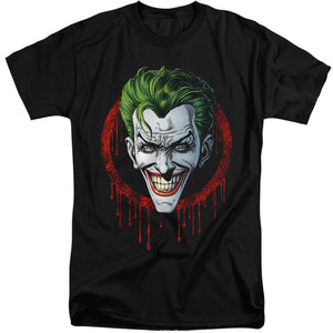 AN OFFCIALLY LICENSED BATMAN JOKER DRIP MEN'S TALL FIT T-SHIRT BLACK