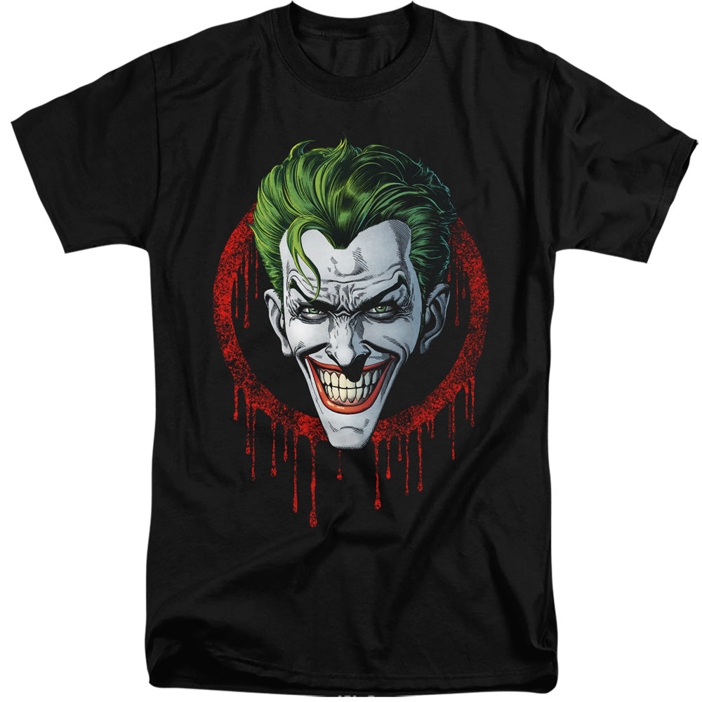 AN OFFCIALLY LICENSED BATMAN JOKER DRIP MEN'S TALL FIT T-SHIRT BLACK