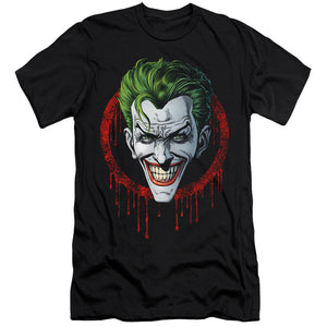 AN OFFCIALLY LICENSED BATMAN JOKER DRIP MEN'S PREMIUM SLIM FIT T-SHIRT BLACK