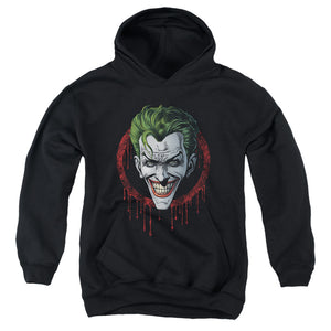 AN OFFCIALLY LICENSED BATMAN JOKER DRIP YOUTH HOODIE BLACK