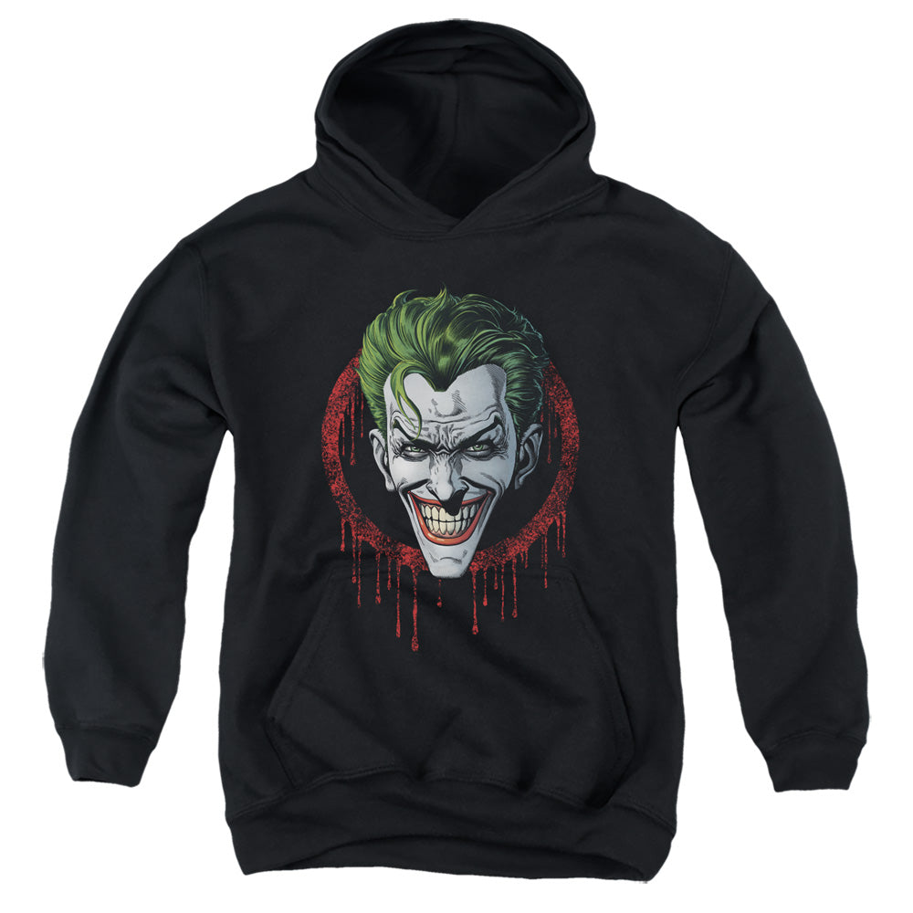 AN OFFCIALLY LICENSED BATMAN JOKER DRIP YOUTH HOODIE BLACK