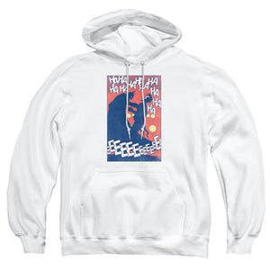 AN OFFCIALLY LICENSED BATMAN PUNCHLINE ADULT UNISEX PULLOVER HOODIE WHITE