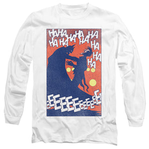 AN OFFCIALLY LICENSED BATMAN PUNCHLINE MEN'S LONG SLEEVE T-SHIRT WHITE