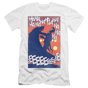 AN OFFCIALLY LICENSED BATMAN PUNCHLINE MEN'S PREMIUM SLIM FIT T-SHIRT WHITE