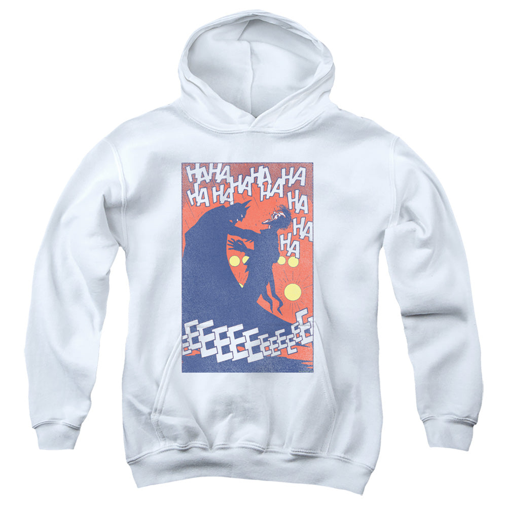 AN OFFCIALLY LICENSED BATMAN PUNCHLINE YOUTH HOODIE WHITE