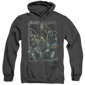 AN OFFCIALLY LICENSED BATMAN BATMAN WHO LAUGHS ADULT UNISEX HEATHER PULLOVER HOODIE BLACK