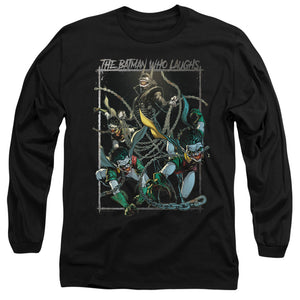 AN OFFCIALLY LICENSED BATMAN BATMAN WHO LAUGHS MEN'S LONG SLEEVE T-SHIRT BLACK