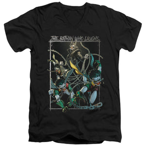 AN OFFCIALLY LICENSED BATMAN BATMAN WHO LAUGHS MEN'S V-NECK T-SHIRT BLACK
