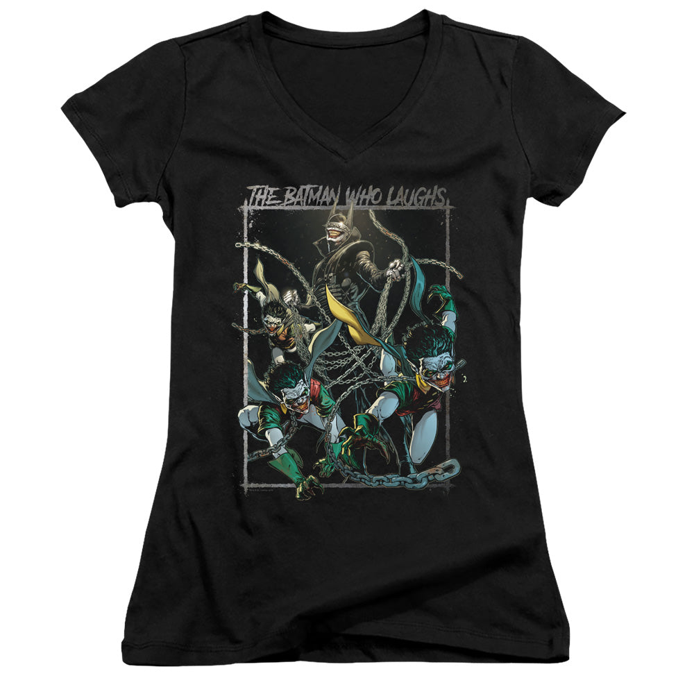 Batman Batman Who Laughs Licensed Women's T-Shirt Juniors V-Neck SM