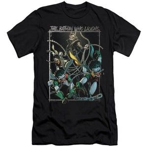AN OFFCIALLY LICENSED BATMAN BATMAN WHO LAUGHS MEN'S PREMIUM SLIM FIT T-SHIRT BLACK