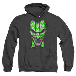 AN OFFCIALLY LICENSED BATMAN HA HA SMILE ADULT UNISEX HEATHER PULLOVER HOODIE BLACK