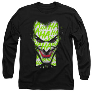 AN OFFCIALLY LICENSED BATMAN HA HA SMILE MEN'S LONG SLEEVE T-SHIRT BLACK