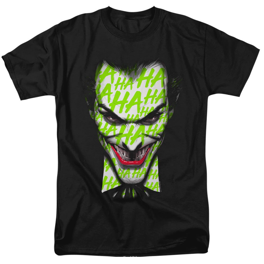 AN OFFCIALLY LICENSED BATMAN HA HA SMILE MEN'S REGULAR FIT T-SHIRT BLACK
