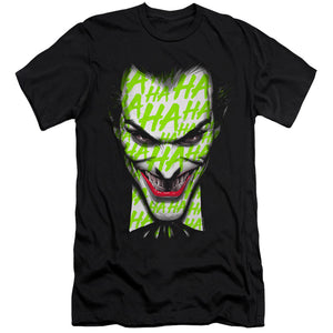 AN OFFCIALLY LICENSED BATMAN HA HA SMILE MEN'S PREMIUM SLIM FIT T-SHIRT BLACK