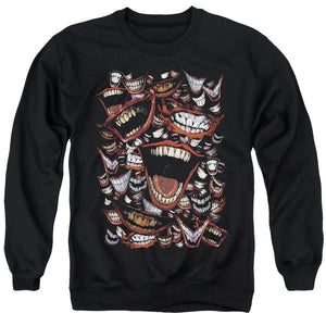 AN OFFCIALLY LICENSED BATMAN FAMOUS WRETCH ADULT UNISEX CREWNECK SWEATSHIRT BLACK
