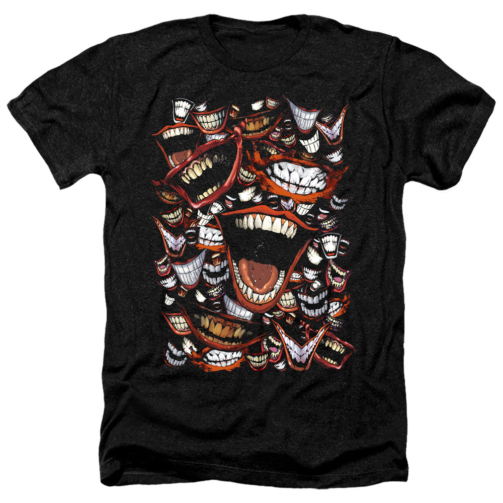 AN OFFCIALLY LICENSED BATMAN FAMOUS WRETCH MEN'S HEATHER T-SHIRT CHARCOAL