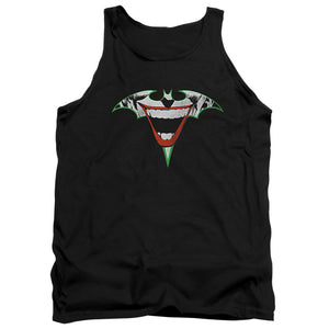 AN OFFCIALLY LICENSED BATMAN JOKER BAT LOGO ADULT UNISEX TANK TOP BLACK