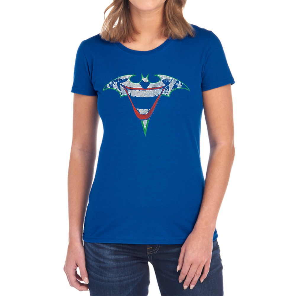 Batman Joker Bat Logo Licensed Women's T-Shirt Regular Fit SM-2X