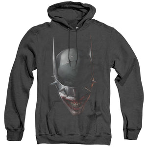 AN OFFCIALLY LICENSED BATMAN BATMAN WHO LAUGHS HEAD ADULT UNISEX HEATHER PULLOVER HOODIE BLACK