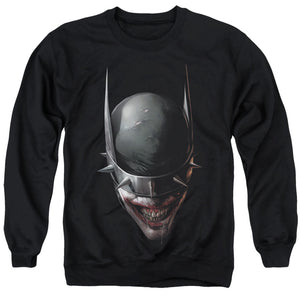 AN OFFCIALLY LICENSED BATMAN BATMAN WHO LAUGHS HEAD ADULT UNISEX CREWNECK SWEATSHIRT BLACK