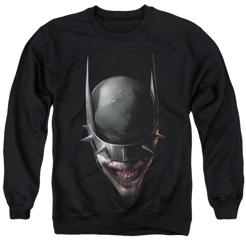 AN OFFCIALLY LICENSED BATMAN BATMAN WHO LAUGHS HEAD ADULT UNISEX CREWNECK SWEATSHIRT BLACK