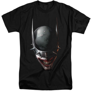 AN OFFCIALLY LICENSED BATMAN BATMAN WHO LAUGHS HEAD MEN'S TALL FIT T-SHIRT BLACK