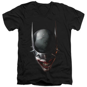 AN OFFCIALLY LICENSED BATMAN BATMAN WHO LAUGHS HEAD MEN'S V-NECK T-SHIRT BLACK