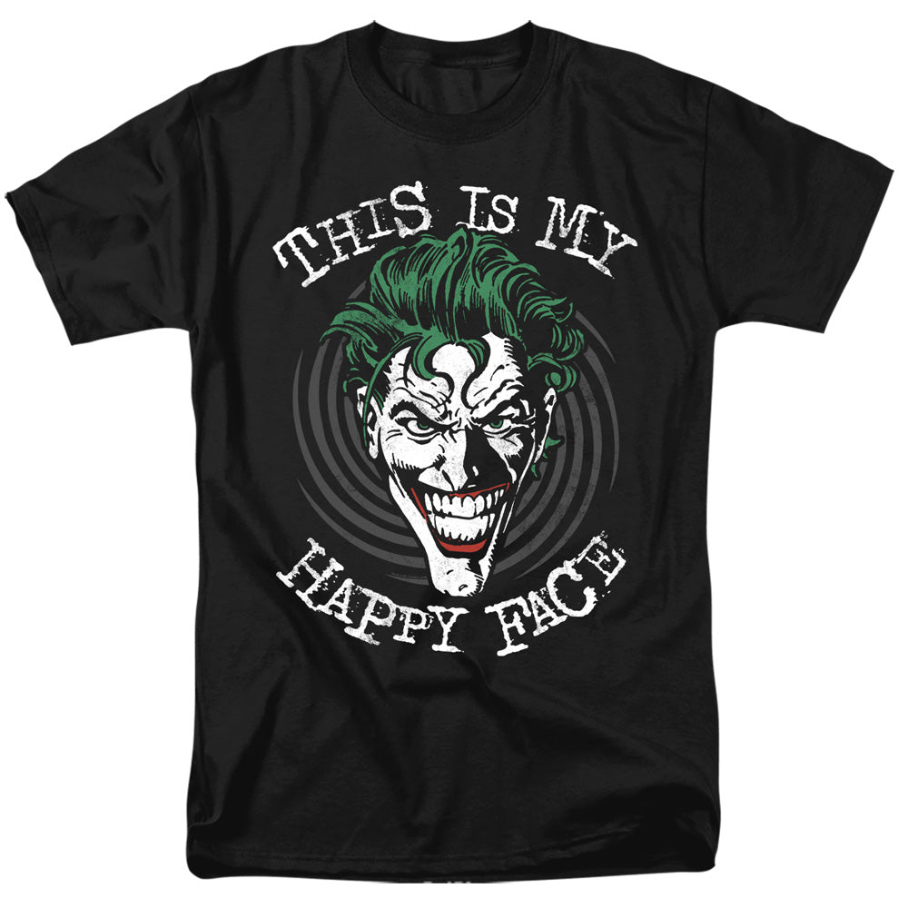 AN OFFCIALLY LICENSED BATMAN MANIACAL SPIRAL MEN'S REGULAR FIT T-SHIRT BLACK