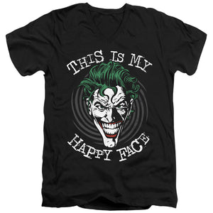 AN OFFCIALLY LICENSED BATMAN MANIACAL SPIRAL MEN'S V-NECK T-SHIRT BLACK