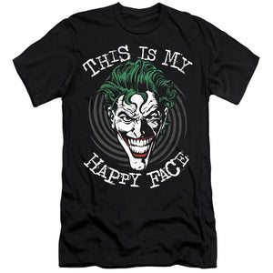 AN OFFCIALLY LICENSED BATMAN MANIACAL SPIRAL MEN'S PREMIUM SLIM FIT T-SHIRT BLACK