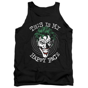 AN OFFCIALLY LICENSED BATMAN MANIACAL SPIRAL ADULT UNISEX TANK TOP BLACK