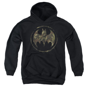 AN OFFCIALLY LICENSED BATMAN BATS OF CAMO YOUTH HOODIE BLACK