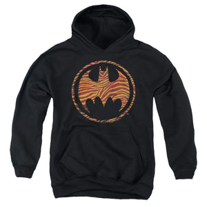 AN OFFCIALLY LICENSED BATMAN BAT ANIMAL PRINT YOUTH HOODIE BLACK