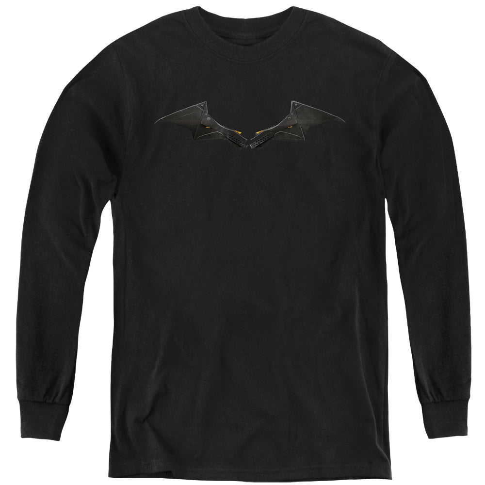 The Batman (2022) Chest Logo Licensed Youth Long Sleeve T-Shirt (Ages 8-12)