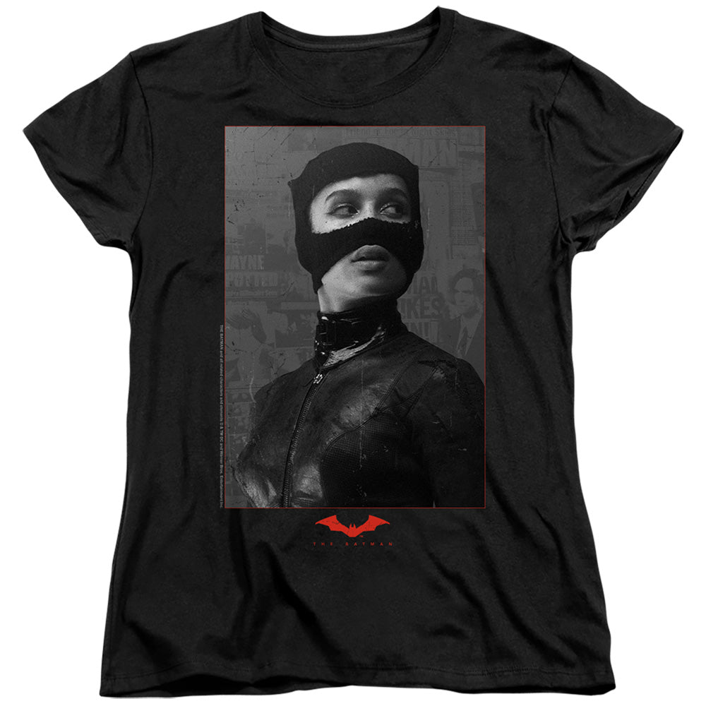 The Batman (2022) Catwoman Worn Portrait Licensed Women's T-Shirt Regular Fit