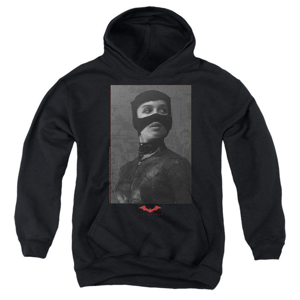 The Batman (2022) Catwoman Worn Portrait Licensed Youth Hoodie (Ages 8-12) SM-XL