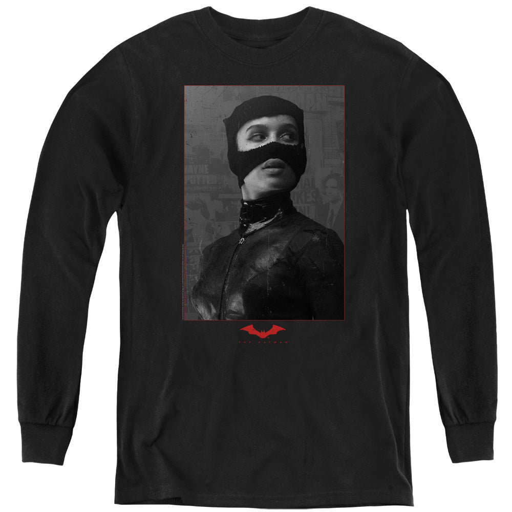The Batman (2022) Catwoman Worn Portrait Licensed Youth Long Sleeve T-Shirt (...