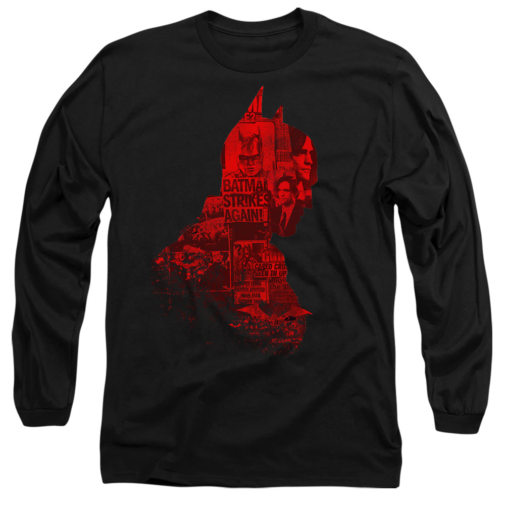 The Batman (2022) News Silhouette Licensed Adult Unisex Long Sleeve T-Shirt