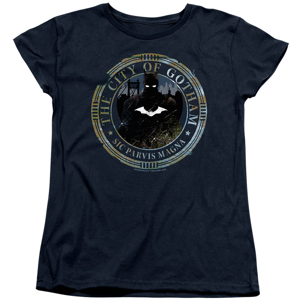 The Batman (2022) Gotham Seal Licensed Women's T-Shirt Regular Fit SM-2X