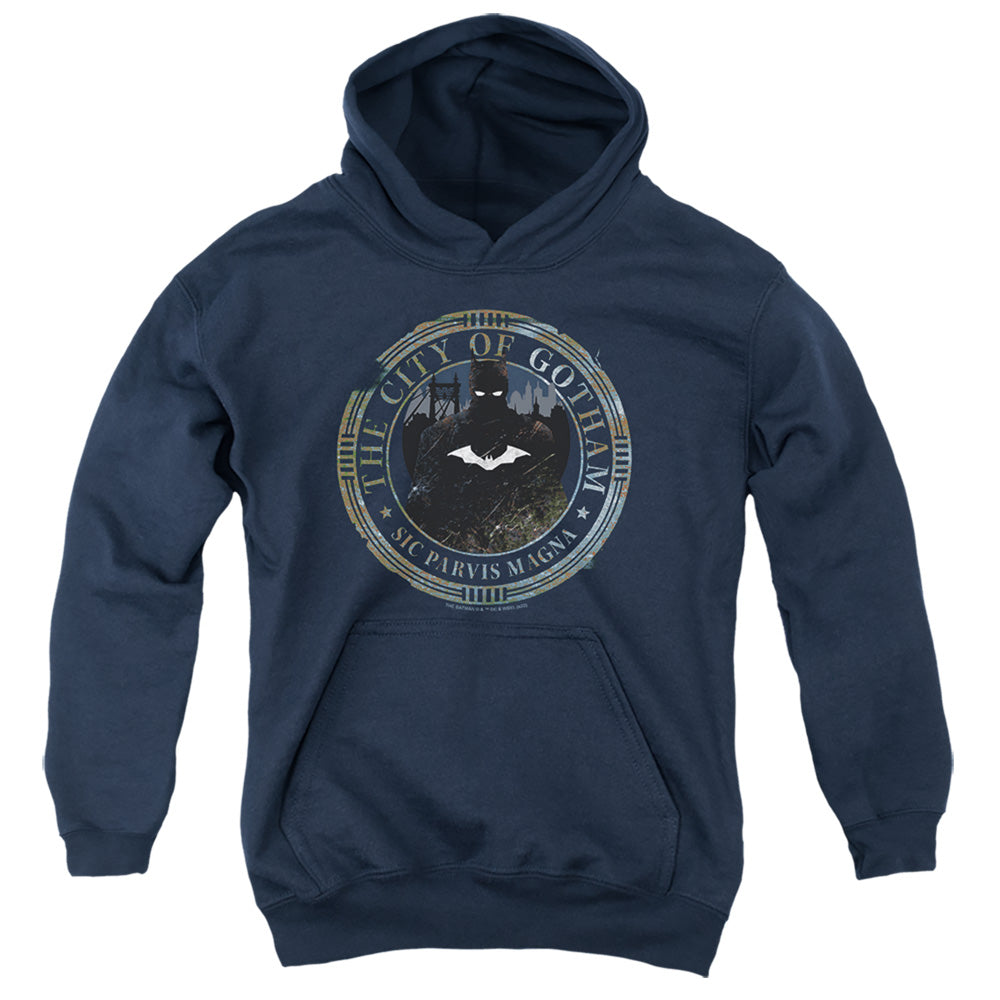 The Batman (2022) Gotham Seal Licensed Youth Hoodie (Ages 8-12) SM-XL