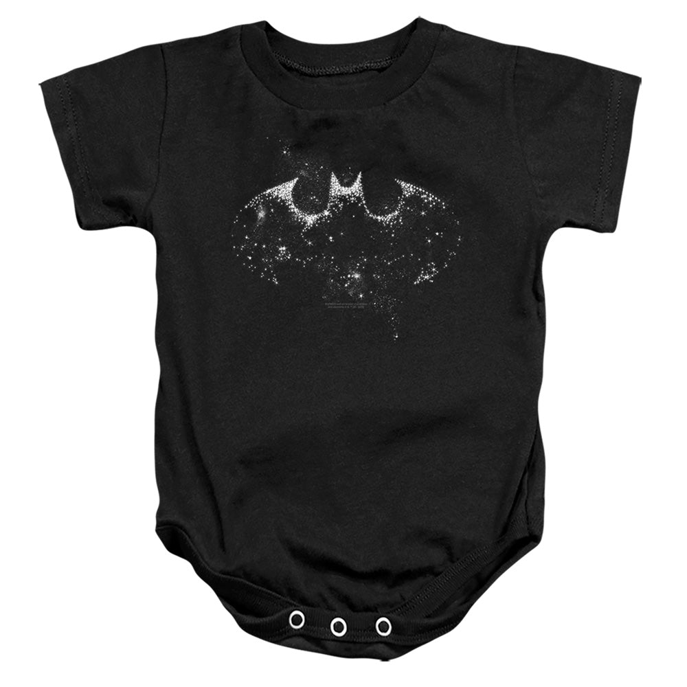 AN OFFCIALLY LICENSED BATMAN BATMAN GALAXY BABY BODYSUIT BLACK