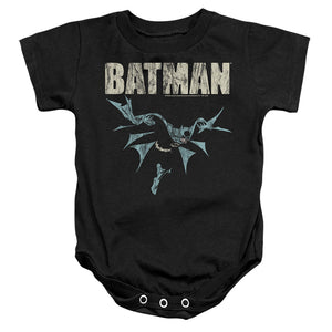 AN OFFCIALLY LICENSED BATMAN BATMAN GLIDE BABY BODYSUIT BLACK