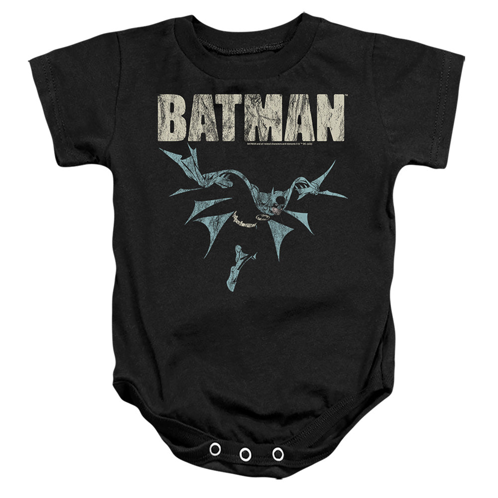 AN OFFCIALLY LICENSED BATMAN BATMAN GLIDE BABY BODYSUIT BLACK