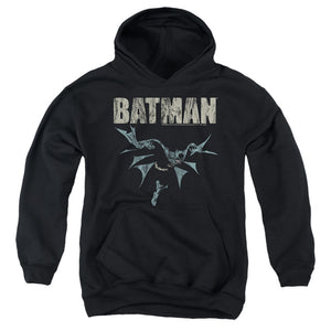 AN OFFCIALLY LICENSED BATMAN BATMAN GLIDE YOUTH HOODIE BLACK