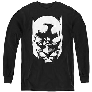 AN OFFCIALLY LICENSED BATMAN BATMAN LINES YOUTH LONG SLEEVE T-SHIRT BLACK