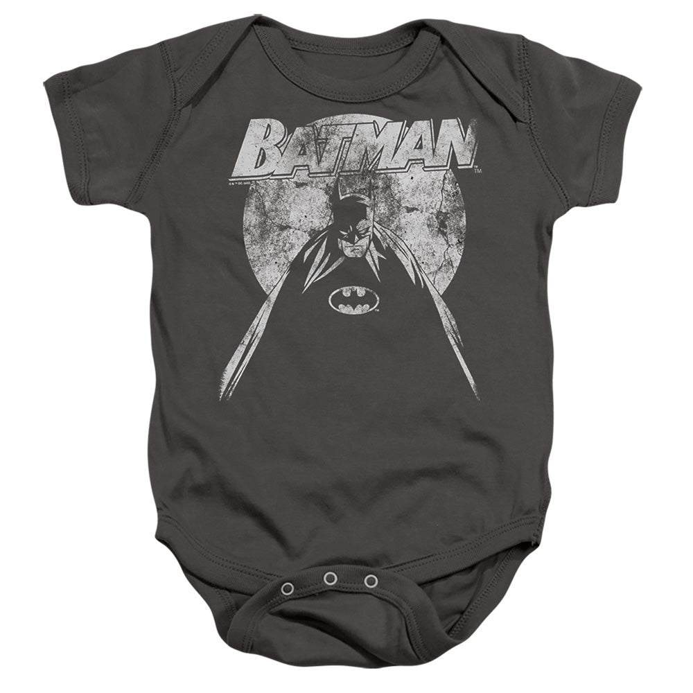 AN OFFCIALLY LICENSED BATMAN BATMAN NIGHTFALL 2 BABY BODYSUIT CHARCOAL