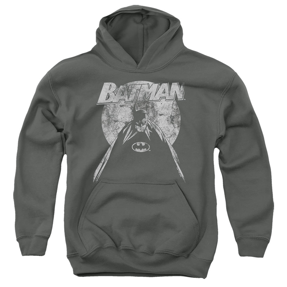 AN OFFCIALLY LICENSED BATMAN BATMAN NIGHTFALL 2 YOUTH HOODIE CHARCOAL