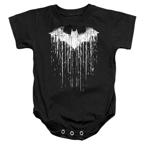 AN OFFCIALLY LICENSED BATMAN BATMAN PAINT 1 BABY BODYSUIT BLACK