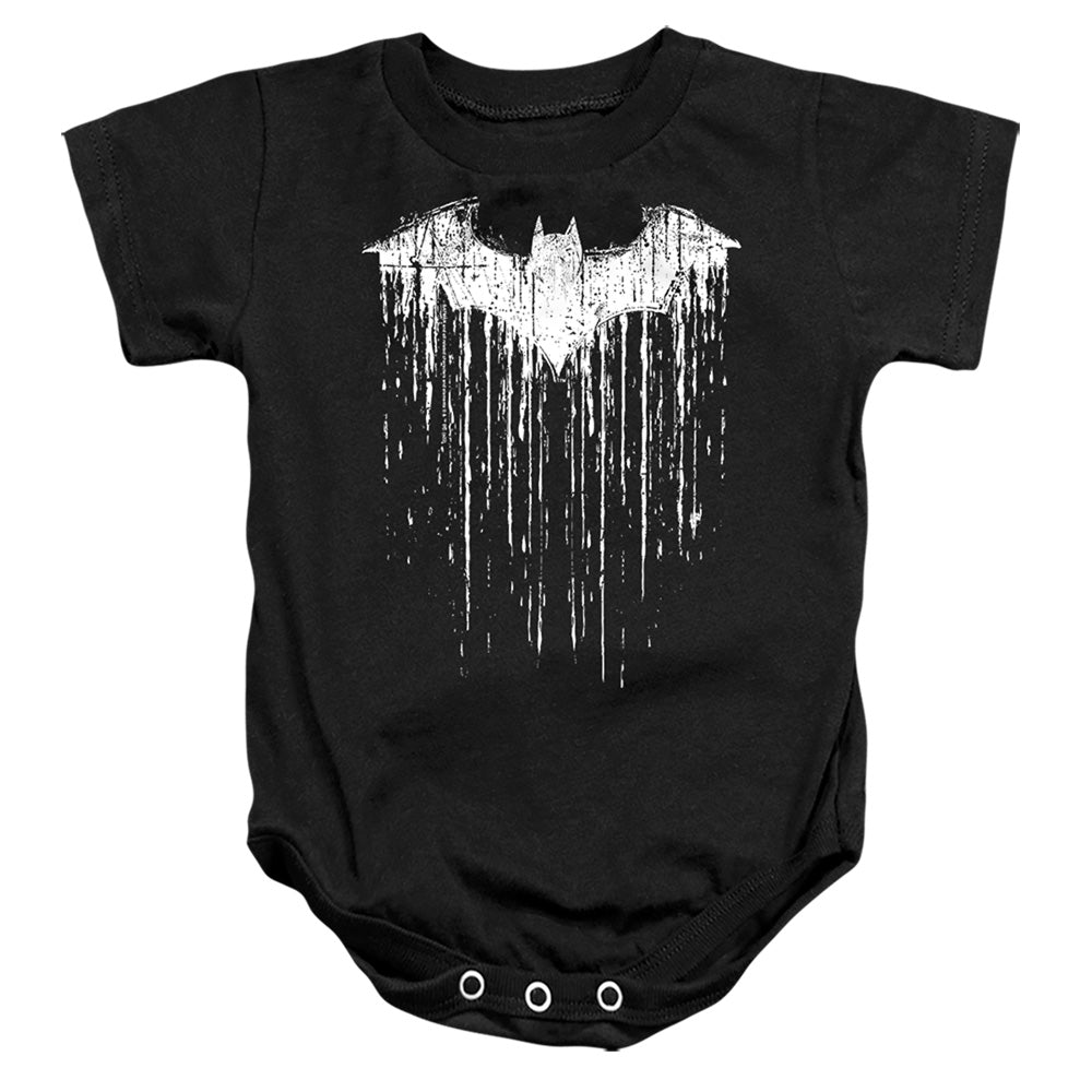 AN OFFCIALLY LICENSED BATMAN BATMAN PAINT 1 BABY BODYSUIT BLACK